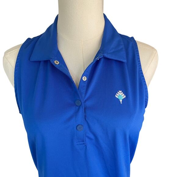 EPNY Womens Polo Sleeveless Golf Vented Back Sporty Rich Snap Collar Size Small - Picture 2 of 8